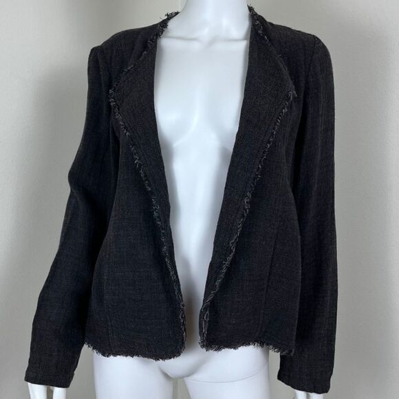 Eileen Fisher Women Size XS Gray Italian Fabric Linen Tweed Cardigan Jacket Boho - Picture 14 of 14